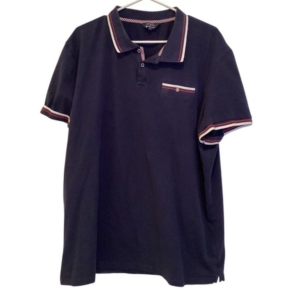 Ben Sherman Polo Shirt NAVY BLUE‎ Short Sleeve Size XXL Classic Fit